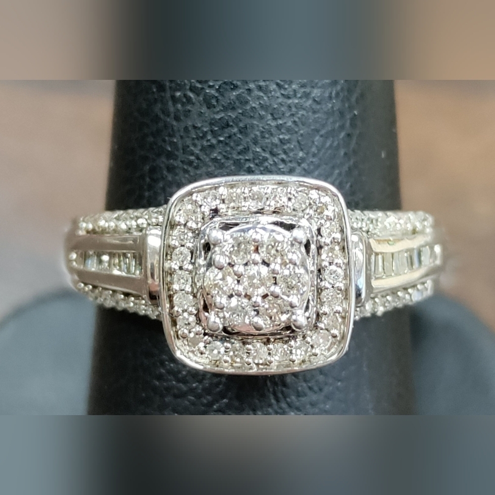 Diamond Wedding Ring Set | Size 7, 6.75 | 925 Sterling Silver | 0.51 ctw - Picture 3 of 16